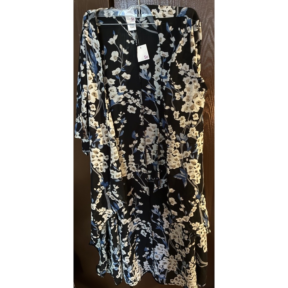Womens One Size Romantic Floral Duster SO Brand NWT